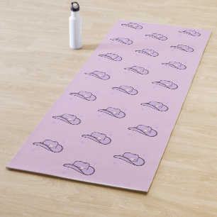 Lilac Cowgirl Rodeo Pattern Yoga Mat
