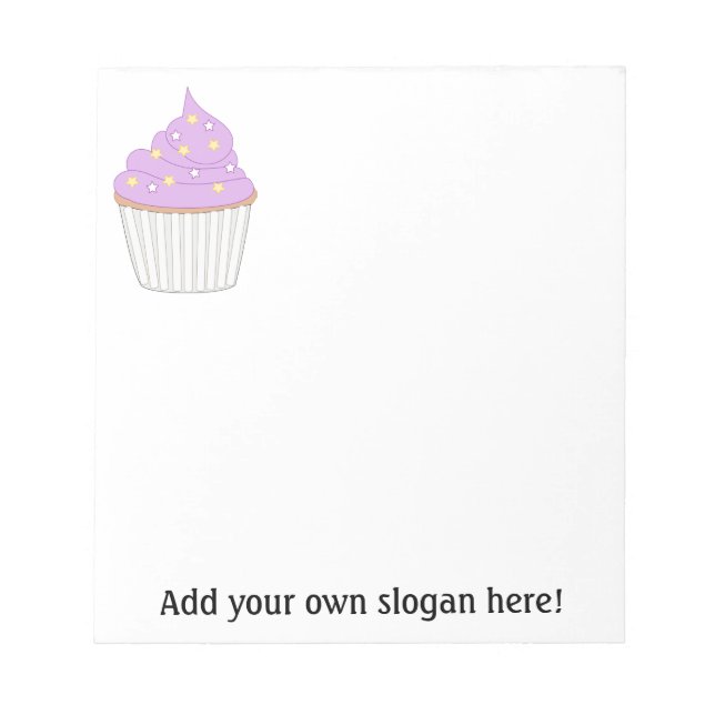 Lilac Cupcake - Personalise a Sweet Baking Graphic Notepad (Front)