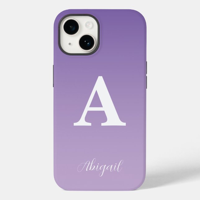 Lilac Custom Monogram Name Case-Mate iPhone Case (Back)