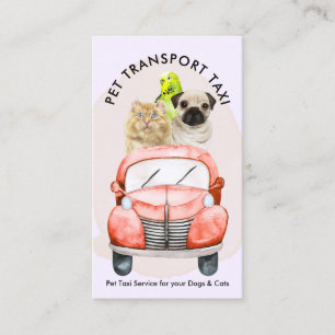 Lilac Cute Dog Cat Bird Pet Transporting Business Card