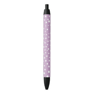 Lilac Dalmatian Spots, Dalmatian Dots, Dotted Black Ink Pen