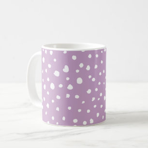 Lilac Dalmatian Spots, Dalmatian Dots, Dotted Coffee Mug