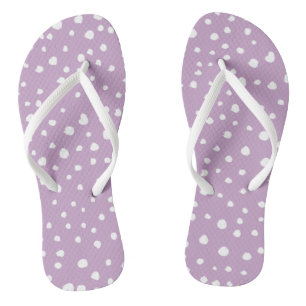 Lilac Dalmatian Spots, Dalmatian Dots, Dotted Flip Flops