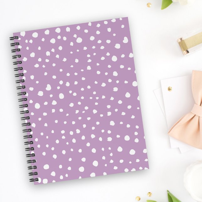 Lilac Dalmatian Spots, Dalmatian Dots, Dotted Notebook (Creator Uploaded)