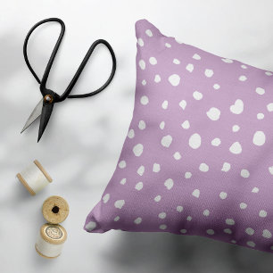 Lilac Dalmatian Spots, Dalmatian Dots, Dotted Pillowcase