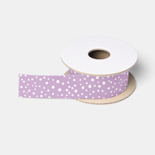 Lilac Dalmatian Spots, Dalmatian Dots, Dotted Satin Ribbon