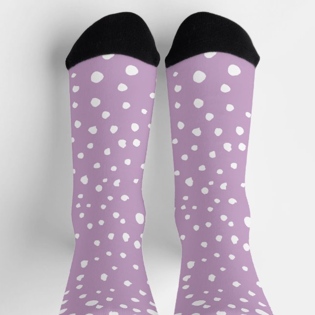 Lilac Dalmatian Spots, Dalmatian Dots, Dotted Socks (Top)