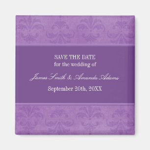 Lilac Damask Save The Date Magnet