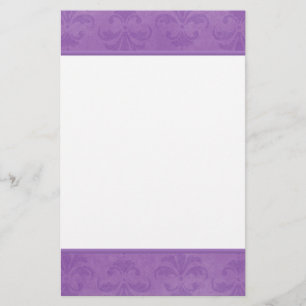 Lilac Damask Stationery