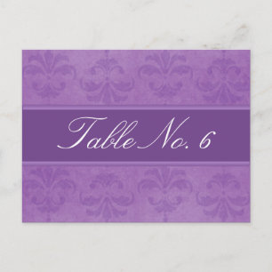 Lilac Damask Table Number Postcard