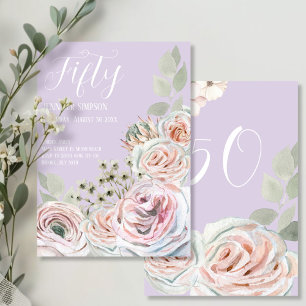 Lilac Delicate watercolor flower palepink Birthday Invitation