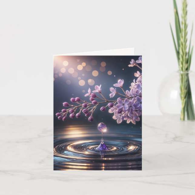Lilac Dewdrop  Holiday Card (Front)