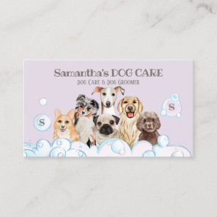 Lilac Dog Spa Salon Sitting Bathing Grooming Business Card