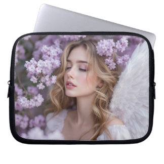 Lilac Dreams – Serene Spring Angel Laptop Sleeve