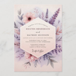 Lilac Dreamy Meadow Wedding Invitation
