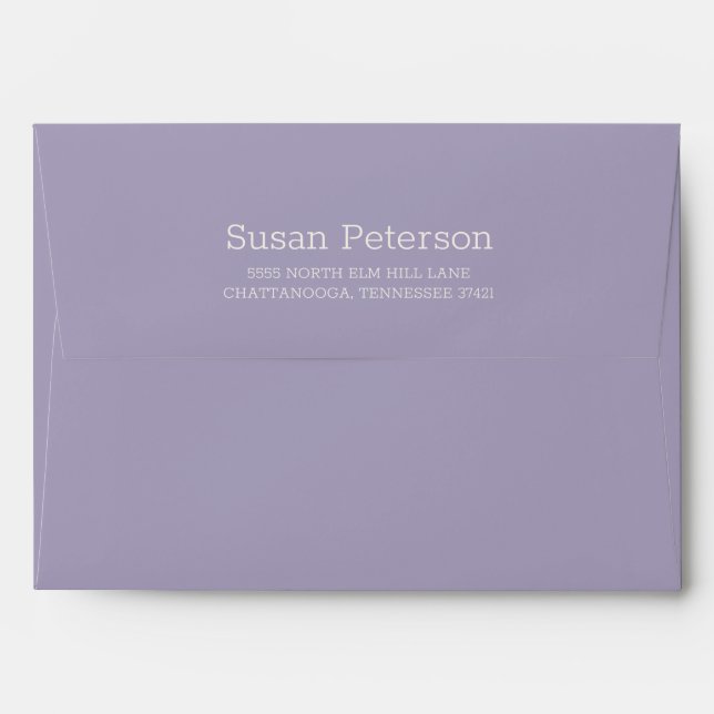 Lilac Dusty Blue Watercolor Floral 5x7 Envelope (Back (Top Flap))