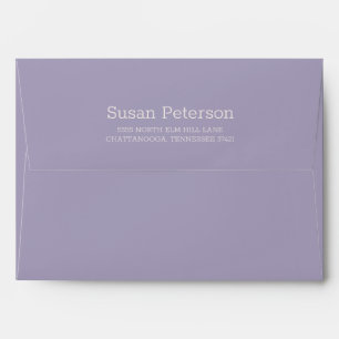 Lilac Dusty Blue Watercolor Floral 5x7 Envelope