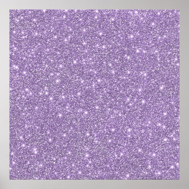 Lilac Elegant Glamorous Faux Glitter Poster (Front)