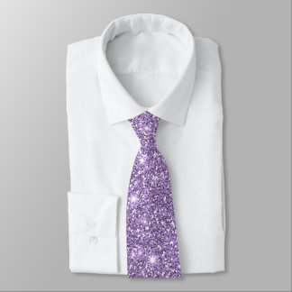 Lilac Elegant Glamorous Faux Glitter Tie
