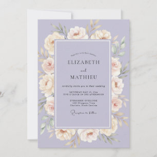Lilac Ethereal Floral Wedding Invitation