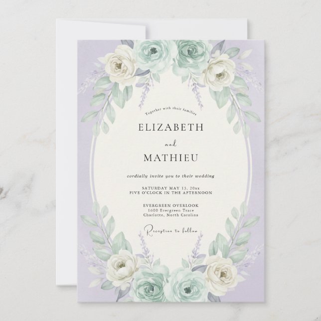 Lilac Ethereal Spring Wedding Invitation (Front)