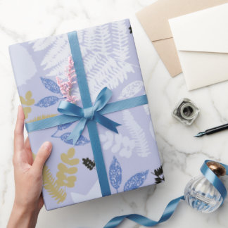 Lilac fern wrapping paper