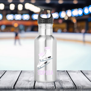 Lilac Figure Skates Personalised Girls 532 Ml Water Bottle