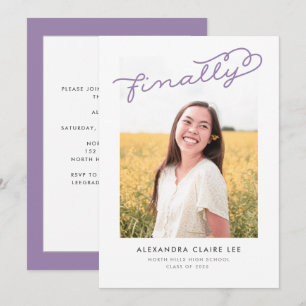 Lilac Finally Photo Graduation Announcement