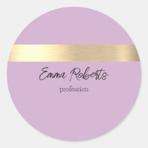 Lilac Fizz Purple Gold Foil Rustic Faux Classic Round Sticker