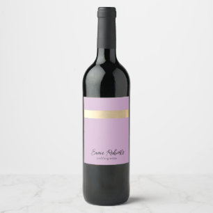 Lilac Fizz Purple Gold Foil Rustic Faux Wine Label