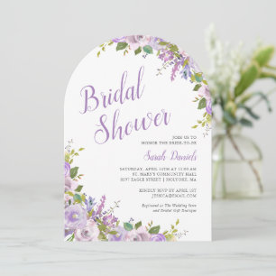 Lilac Floral Bridal Shower Invitation