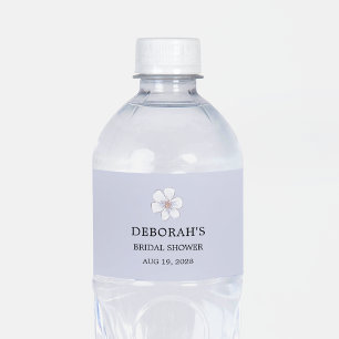 Lilac Floral Bridal Shower Water Bottle Label