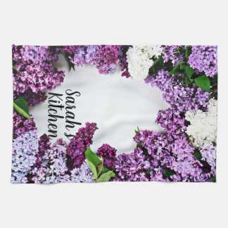 Lilac Floral Custom Kitchen Towels
