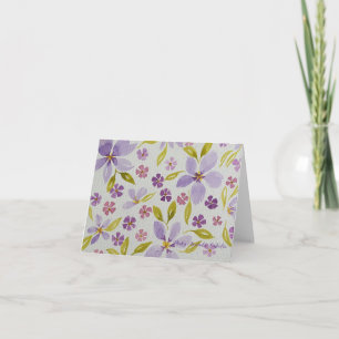 Lilac Floral Folded Note/Greeting Card