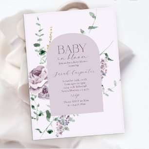 Lilac Floral in Bloom Baby Shower Invitation