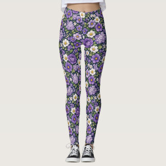 lilac floral leggings