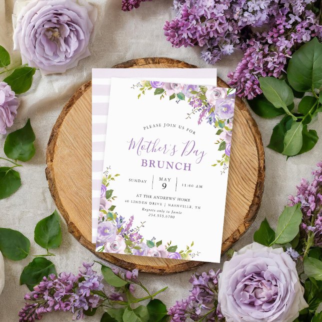 Lilac Floral Mother's Day Brunch Party Invitation (Creator Uploaded)