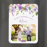 Lilac Floral Mother's Day Photo Magnet<br><div class="desc">Custom printed Mother's Day magnet personalised with your photo and text. This pretty feminine design features a watercolor floral border in shades of pastel purple and green. Use the design tools to add more photos, edit the text with your own special message and customise the fonts and colours to create...</div>