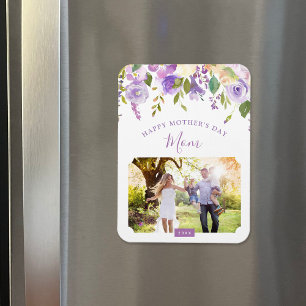 Lilac Floral Mother's Day Photo Magnet