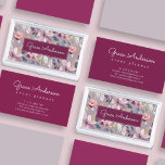 Lilac Floral Pattern Gold Foil  Business Card Holder<br><div class="desc">A beautiful floral design with gold foil accents</div>