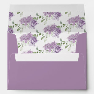 Lilac Floral Pattern Wedding Envelope