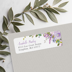 Lilac Floral Personalised Return Address Labels