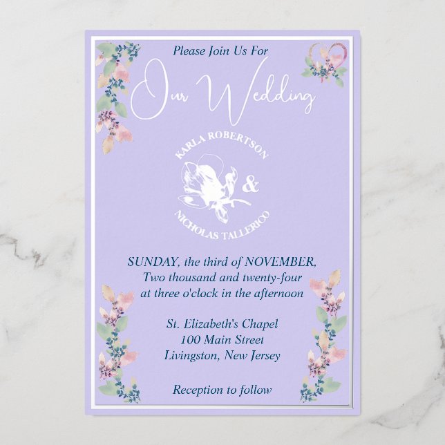 Lilac Floral Pink & Sage Wedding (Front)