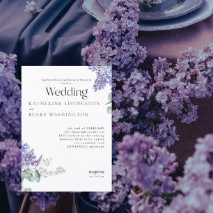 Lilac Floral Wedding Invitation