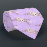 Lilac Floral Wedding  Neck Tie<br><div class="desc">Design of the tie is simple floral on lilac background.  Surprise your friend or relative who is going to be groom.</div>