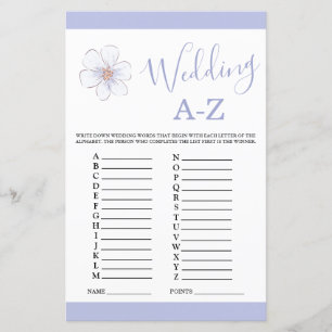 Lilac Floral What is in Purse Bridal Shower Game