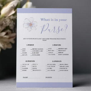 Lilac Floral What is in Purse Bridal Shower Game
