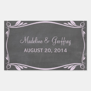 Lilac Flourish Chalkboard Wedding Stickers