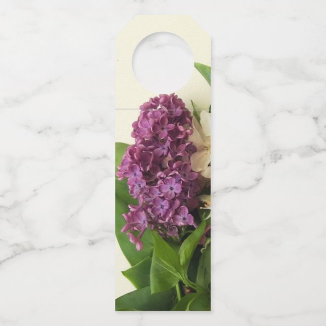 Lilac Flower Bottle Hanger Tag (Front)