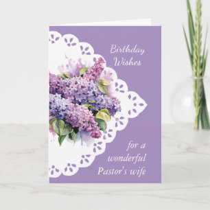 Lilac Flower Bouquet Pastor's Wife Card